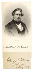 Millard Fillmore As President Signed Card