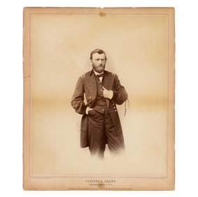 U.S. Grant Oversized Albumen Print, Wearing Mourning Armband After Lincoln's Assassination