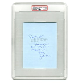 Jackie Kennedy Onassis Signed Thank You Letter, PSA Encapsulated