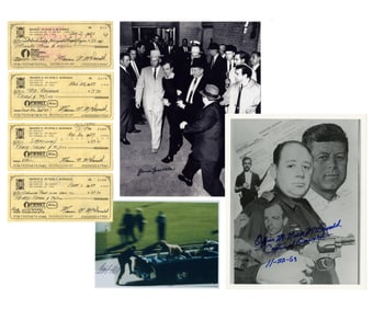 [JFK Assassination] Seven Items Signed by Officer McDonald, James Leavelle, & Clint Hill