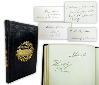 Lincoln & Johnson Signed Autograph Album (Beckett), Plus 10 Cabinet Members! 74 Signatures Total