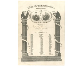 Lincoln's Inaugural Ball Invitation - A Truly Rare Example!