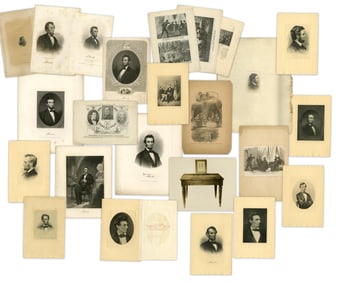 Abraham Lincoln 28 Pc. Collection of Engravings & Prints, Including Some Rare Images