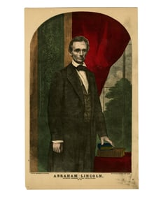 Lincoln Colored Print Based Off Brady's Meserve No. 20, Most Famous Beardless Portrait