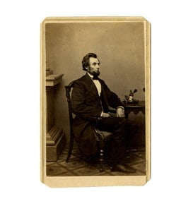 Abraham Lincoln CDV with Newly Grown Beard After Election