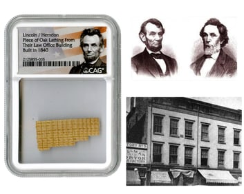 Lincoln/Herndon Oak Lathing from Law Office Building. CAG Encapsulated