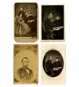 Four Abraham Lincoln & Family Cartes de Visite