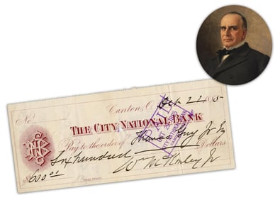 Super Rare William McKinley Signed Check