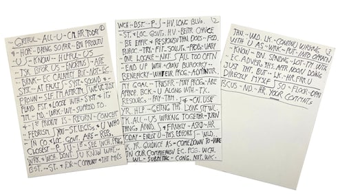 President-Elect Reagan’s Coded Talking Points for a Speech, 230+ Words in His Hand