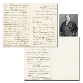 William H. Taft ALS to St. Louis Editor, "I am very sorry I made such a ragged speech", Ex-Forbes