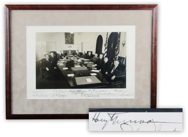 Harry Truman & Cabinet Signed Photo by Harris & Ewing