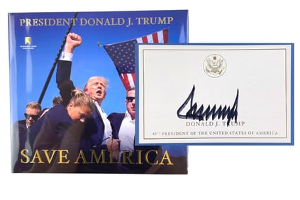 Donald Trump Signed Book "Save America" Huge & Gorgeous Signature
