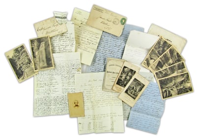 James Hope Artist Archive, 2 ALSs With Extraordinary Artistic Content, ca. 1849-1890, 15+ Pcs Total