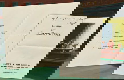 Edward Hopper Signed Gallery Program Displaying 'Nighthawks'