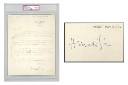 Matisse to His Gallerist Re: Permission to Reproduce Two Paintings…and Art Dealer Who Sold to