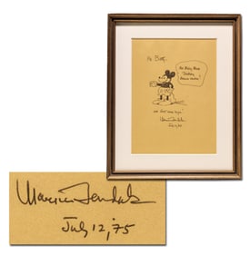 Maurice Sendak Original Drawing of Mickey Mouse, Inscribed to his Close Friend