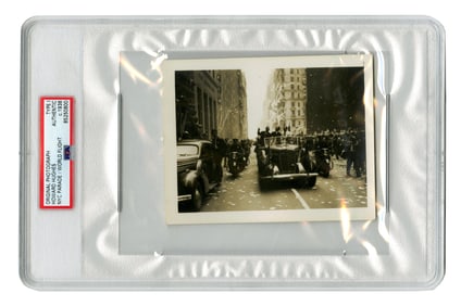 Howard Hughes Original Photo of NY Parade Following Round-the-World Flight, PSA Type I