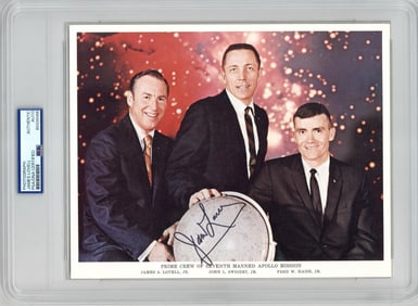 Apollo 13 Crew NASA Image, Signed by Jim Lovell - PSA/DNA Authenticated
