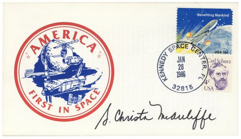 Christa McAuliffe Signed Envelope