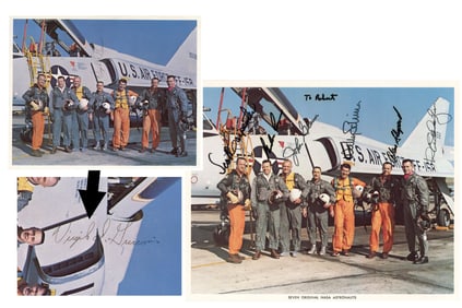 Gus Grisson & All Original Project Mercury Astronauts Signed Photos - Fantastic!