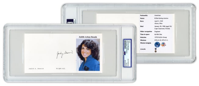 Judy Resnik PSA Certified Signed Souvenir Card