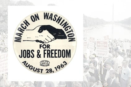 MLK Huge "March on Washington" Pin - Rare in this Size