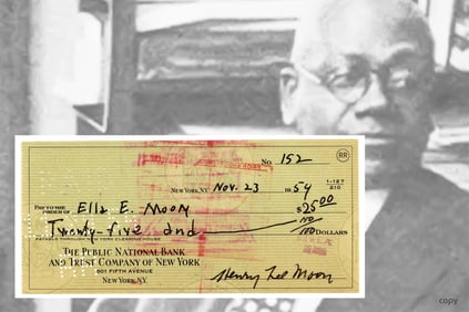Henry Lee Moon Signed Check - Important NAACP Director/Civil Rights Activist