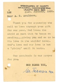 Mother Teresa Reminds a Follower "God loves the world so much..."