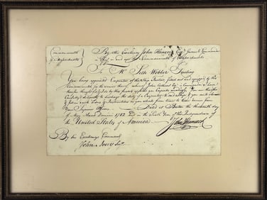Boldest 1782 John Hancock Signed Doc For Privateer Captured by British in a Bloody Cannon Battle!