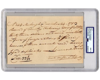 T. Pickering DS Hours after Washington Resigns for Rations of Key Regiment