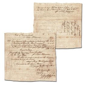 Titus Hosmer Signed Pay Order for Attendance at July 1777 "Springfield Conference"