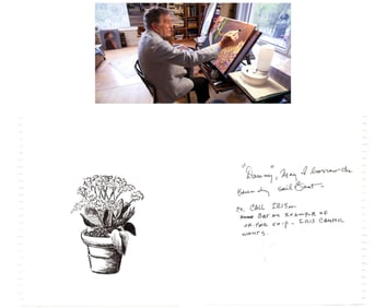 Tony Bennett Sketches a Floral Drawing & His Notes