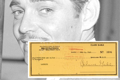 Clark Gable Signed Check to Lackritz Jewelers - PSA/DNA