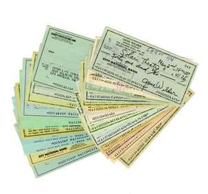 Collection of 23 Checks Signed by Actors: Dern, Kerns, Lansbury and More!