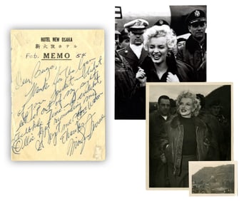 Marilyn Monroe Note Thanking Airman for Lending His Jacket, "It kept me soooo warm"