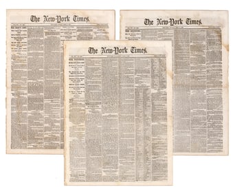 8 NY Times Issues from Lee's Surrender to Just Before Lincoln's Assassination
