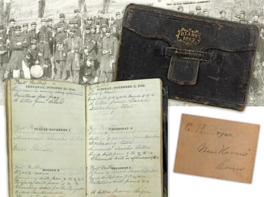 1863 Civil War Pocket Diary Of P.O.W. Musician in 15th CT Volunteers: F. Lee, Grant, Guerillas,