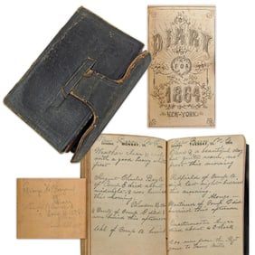1864 Civil War Pocket Diary Of P.O.W. Musician in 15th CT Volunteers: Torpedo Explosions, Yellow