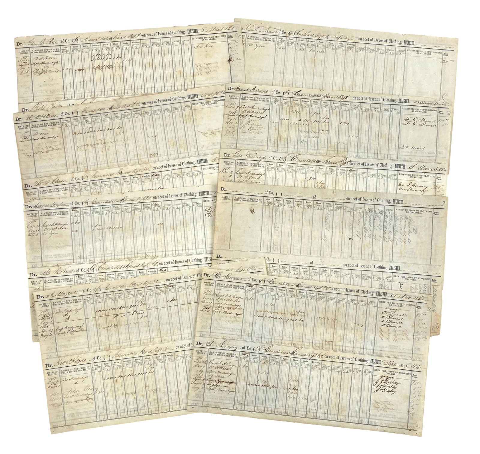 Confederate Uniform Receipts for Consolidated Crescent Regt. (1 of 1)