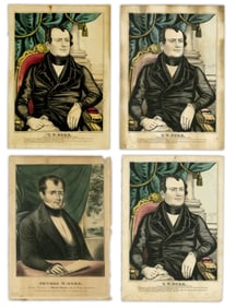 Thomas Dorr (4) Hand Colored Lithographs, ca. 1844