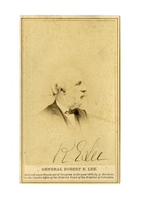 Robert E. Lee Boldly Signed Alexander Gardner Carte-de-Visite