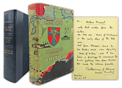 Bernard Montgomery Signed 1st Ed. "21st Army Group, Normandy to the Baltic" With Lengthy Dedicatory
