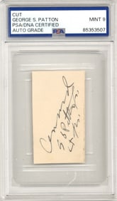 George S. Patton, Jr. Signature - PSA/DNA Slabbed and Graded MINT 9