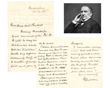 William Gladstone Discussing Diplomacy, Government Records, and "precedent in.. resolutions"