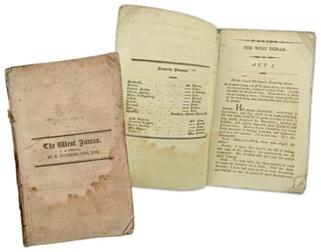 The West Indian, Comedic Play Possibly Published for 18th/19th C. American Market