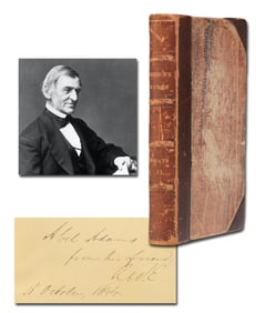 R.W. Emerson Signed 1st Ed. Presentation Copy of "Essays: Second Series"
