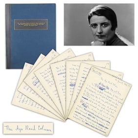 Ayn Rand 8pp AMS for "Los Angeles Times" Sunday Column "War & Peace" - Copiously Edited, 900+ Words