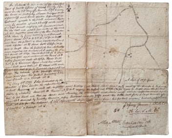 Frontiersman Simon Kenton 1799 Plat Map Deals with Competing Claims to Kentucky Land