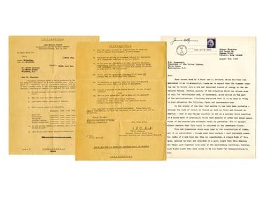 Manhattan Project Period Security Check Signed by Einstein as a Reference, with James Byrnes Signed