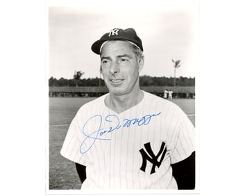 Bold Joe DiMaggio Signed Photograph. Large Signature!